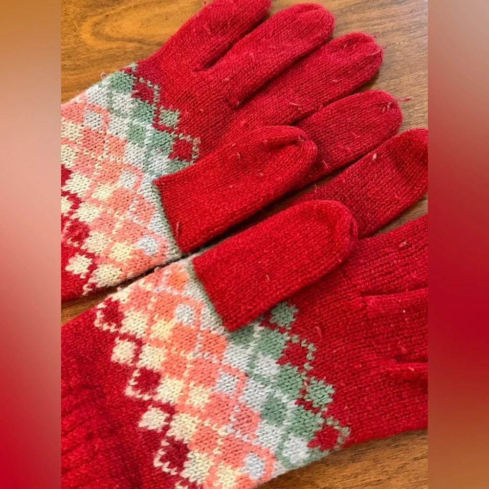 Y2K Angora/lambswool Berkshire Fashions 2001 Fair Isle Gloves – Ladies Christmas